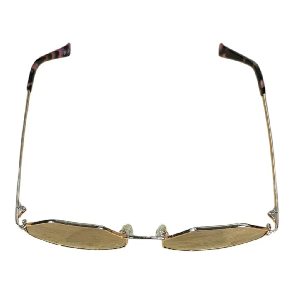 VonZipper Pearl Sunglasses Octagon Pink Silver Lens Gold Metal Womens